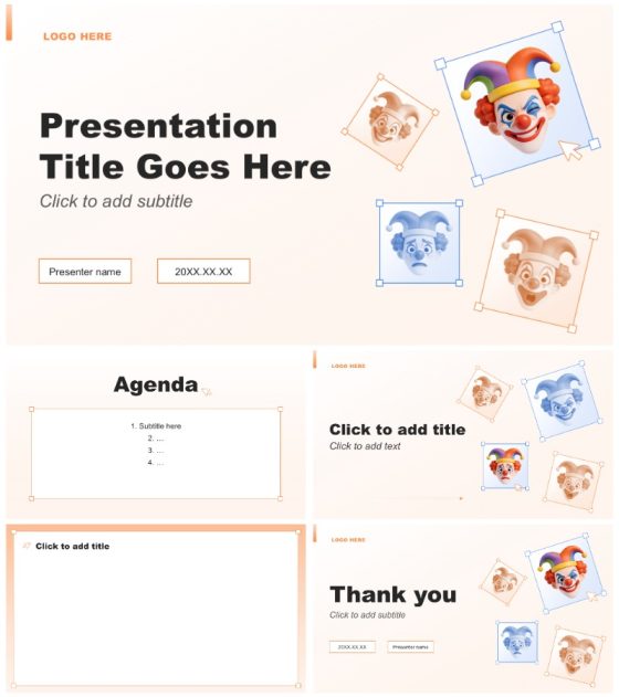 橙色3D风愚人节趣味活动策划方案PPT主题模板