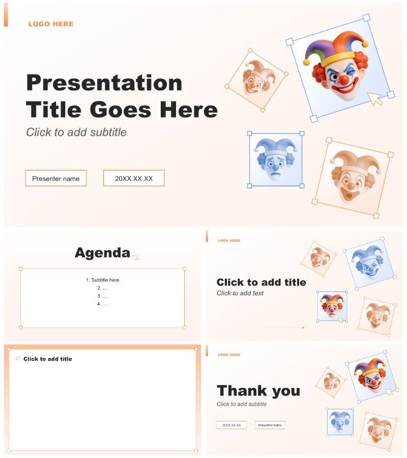 橙色3D风愚人节趣味活动策划方案PPT主题模板