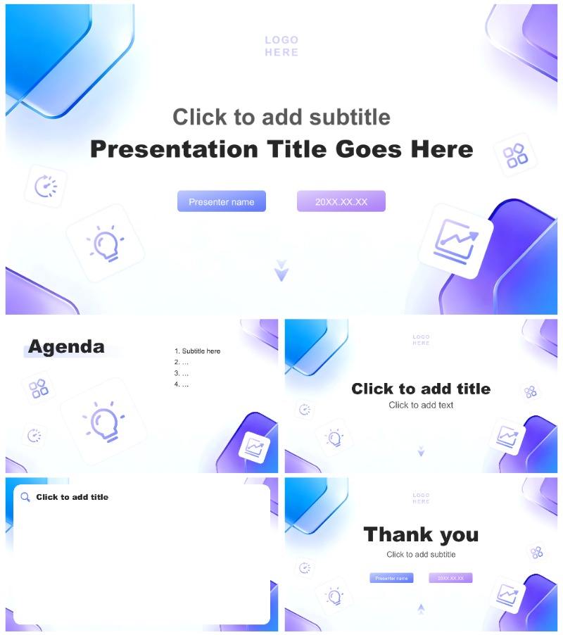 蓝紫渐变简约风大学生自我介绍通用PPT模板