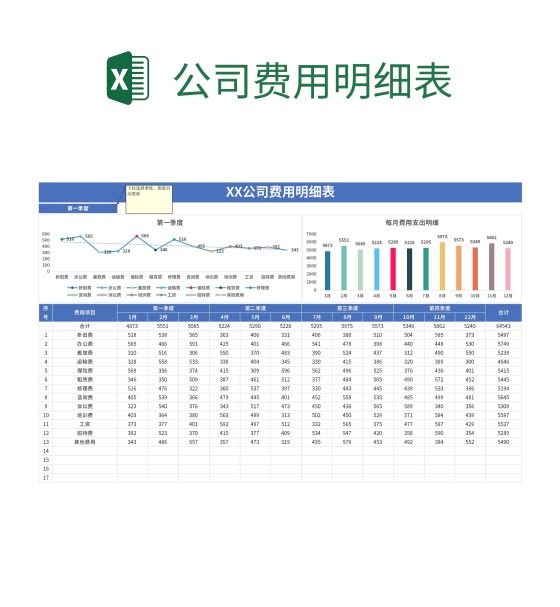 公司费用明细表excel模板