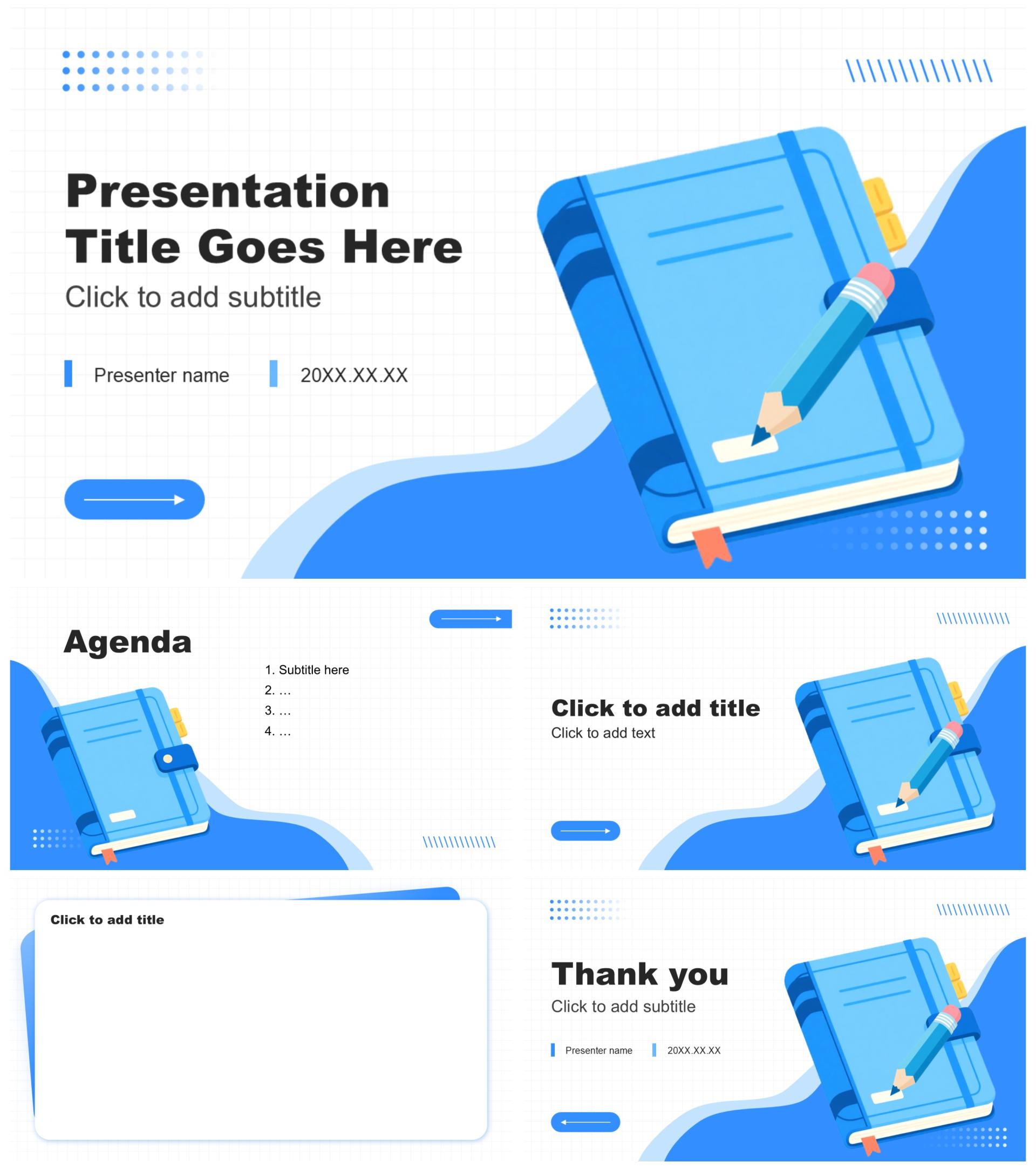 蓝色插画风班委学委竞选述职报告PPT主题模板