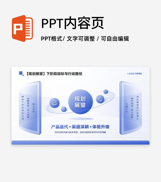 蓝色商务风述职报告规划展望PPT单页