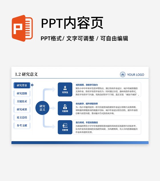研究意义-学术风通用论文答辩开题报告汇报PPT单页