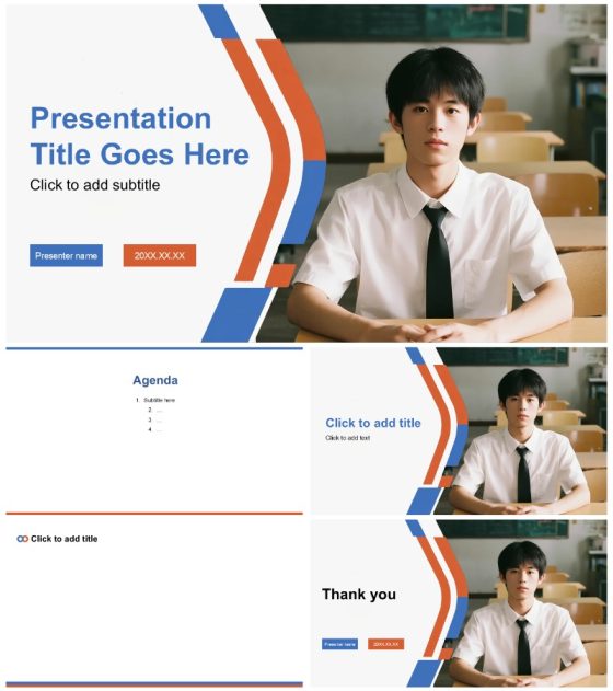 彩色简约几何商务大学生班长竞选主题模板