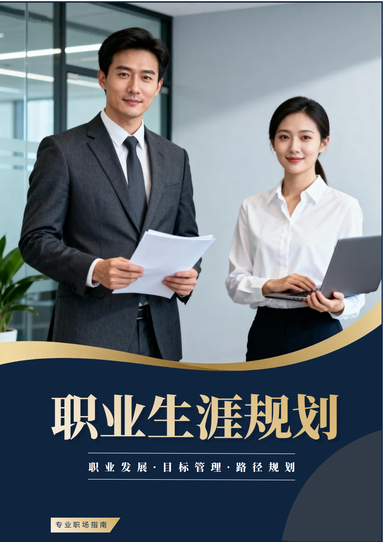 蓝金色实景商务风职业生涯规划