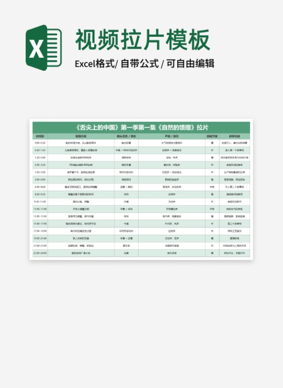 绿色纪录片拉片模板