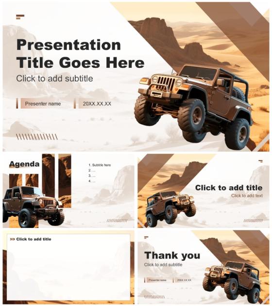 棕色商务风燃油车市场调研报告PPT主题模板