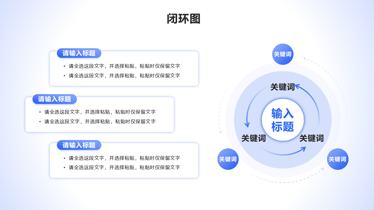 闭环图 - 蓝色简约循环PPT单页