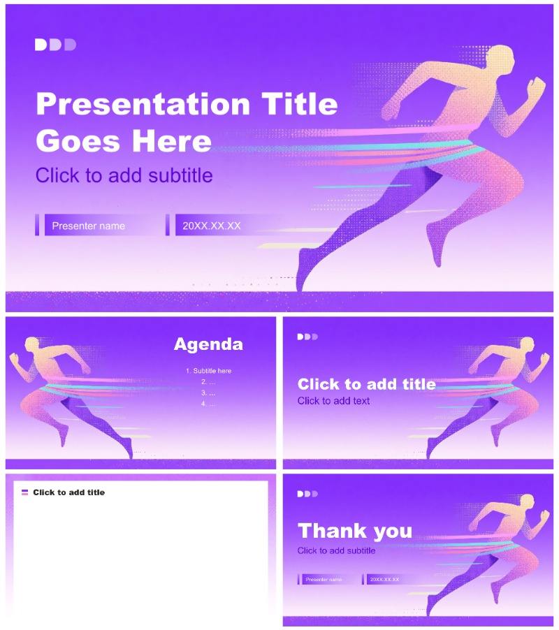 紫粉色简约风大学生职业生涯规划书PPT主题模板