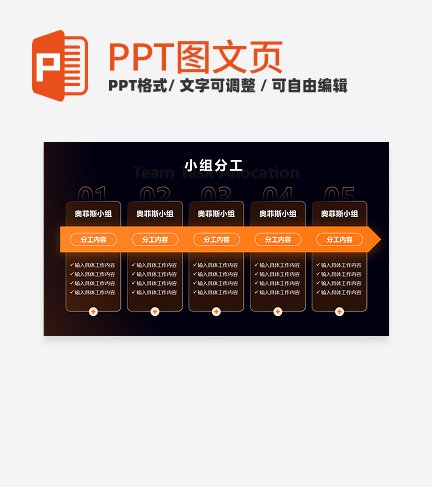 小组分工-橙色未来科技风项目汇报关系页PPT单页