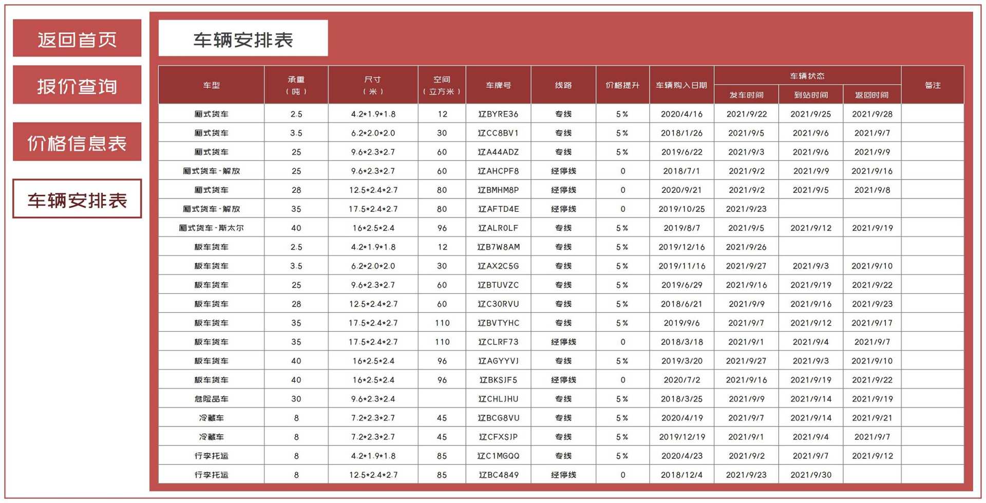 物流运输报价管理系统Excel模板