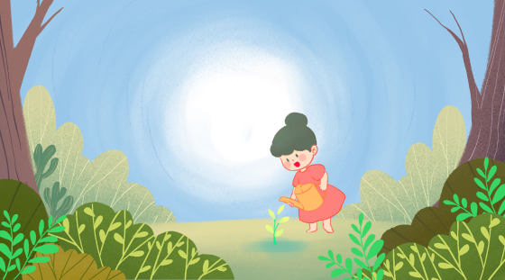 植树爱护环境插画背景