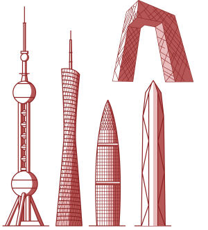 单色地方地标建筑免扣素材