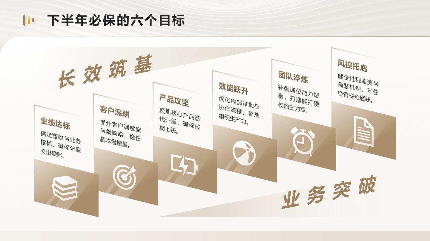 浅棕色商务风下半年工作规划列表PPT单页