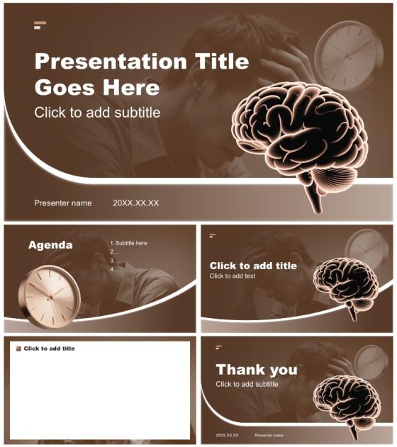 棕色商务风社区医疗保健公益科普PPT主题模板