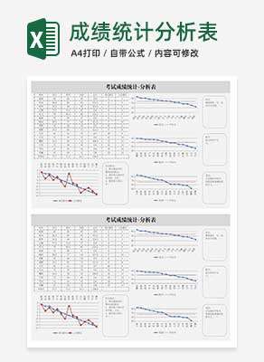 小清新考试成绩统计分析表Excel模板