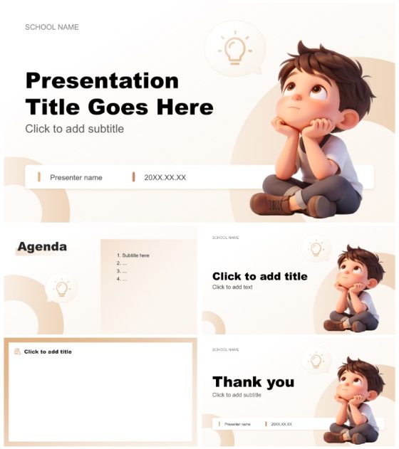 棕黄色3D风开学第一课新学期班会课件PPT主题模板