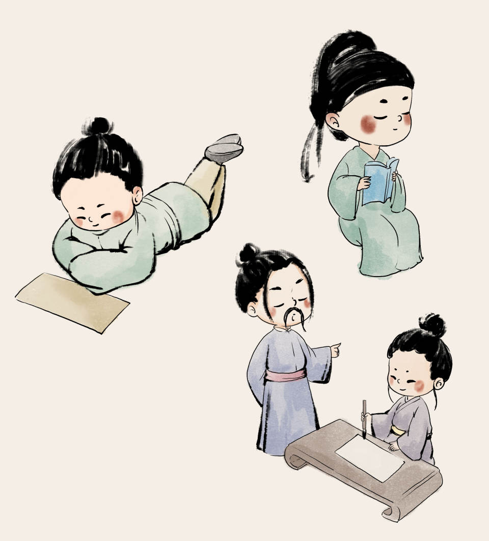 国风古风孩童素材