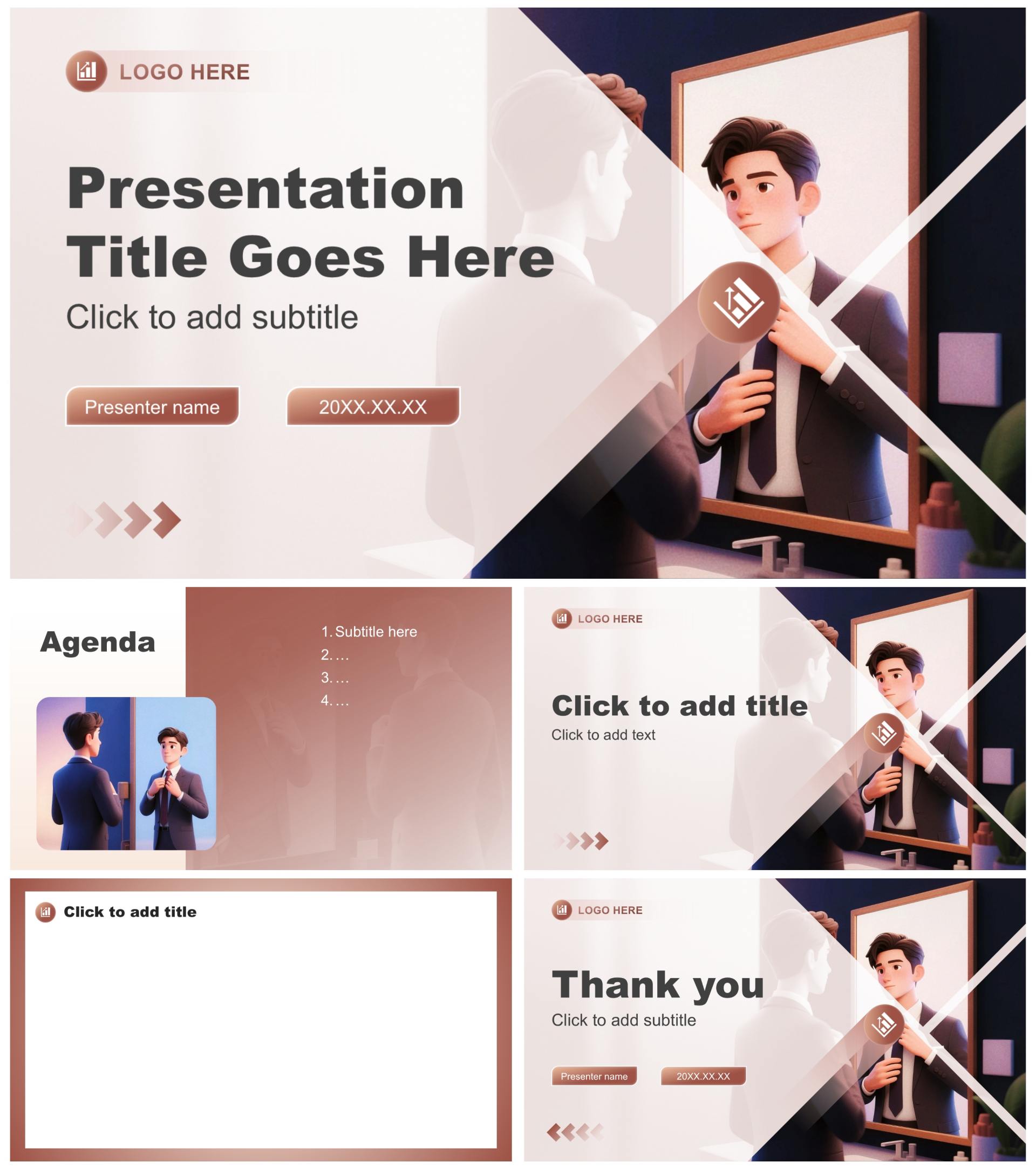 棕黄色插画风大学生职业规划竞赛PPT主题模板