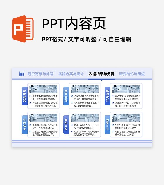 蓝色简约风学术组会图文矩阵PPT单页