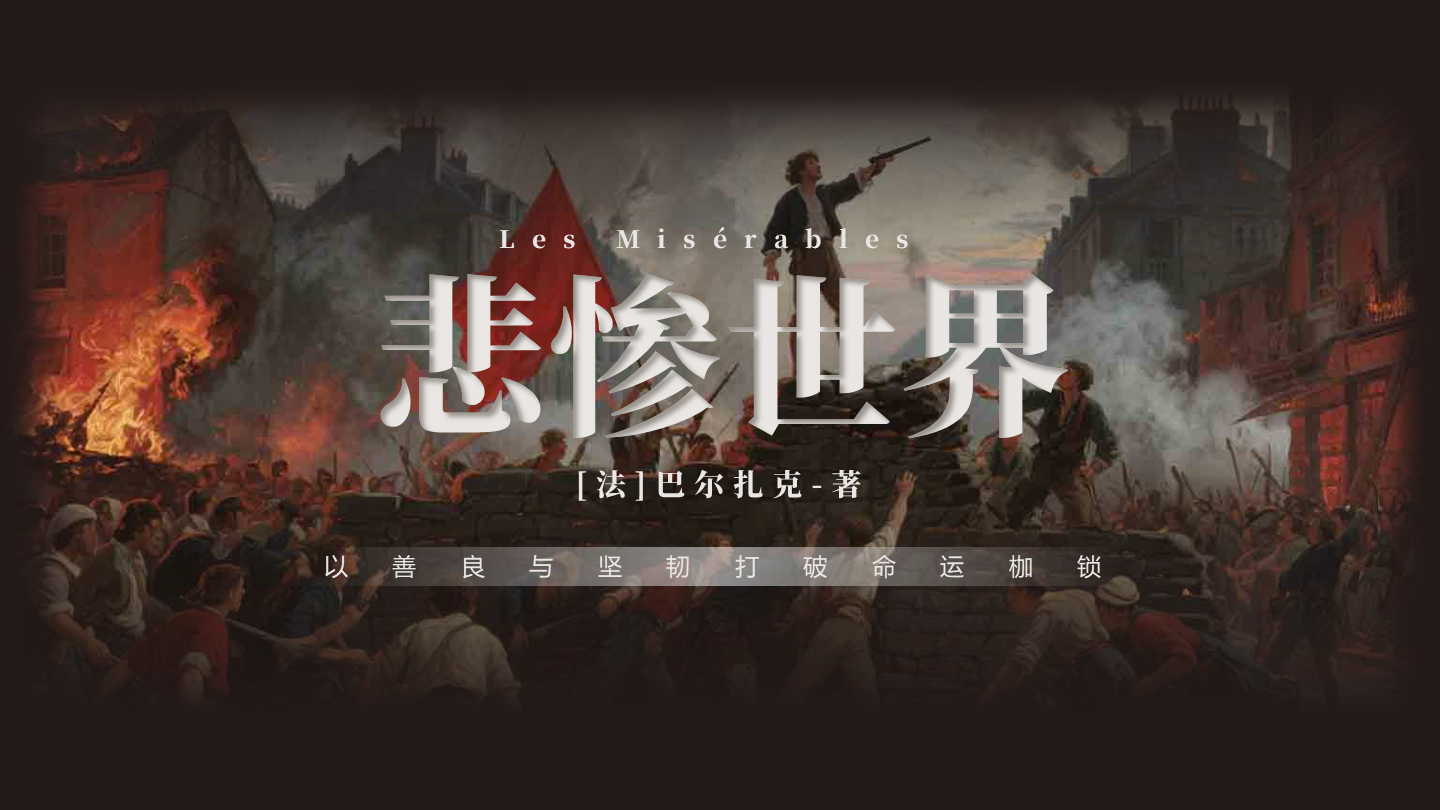 封面页-复古风悲惨世界文学创意教学设计PPT单页