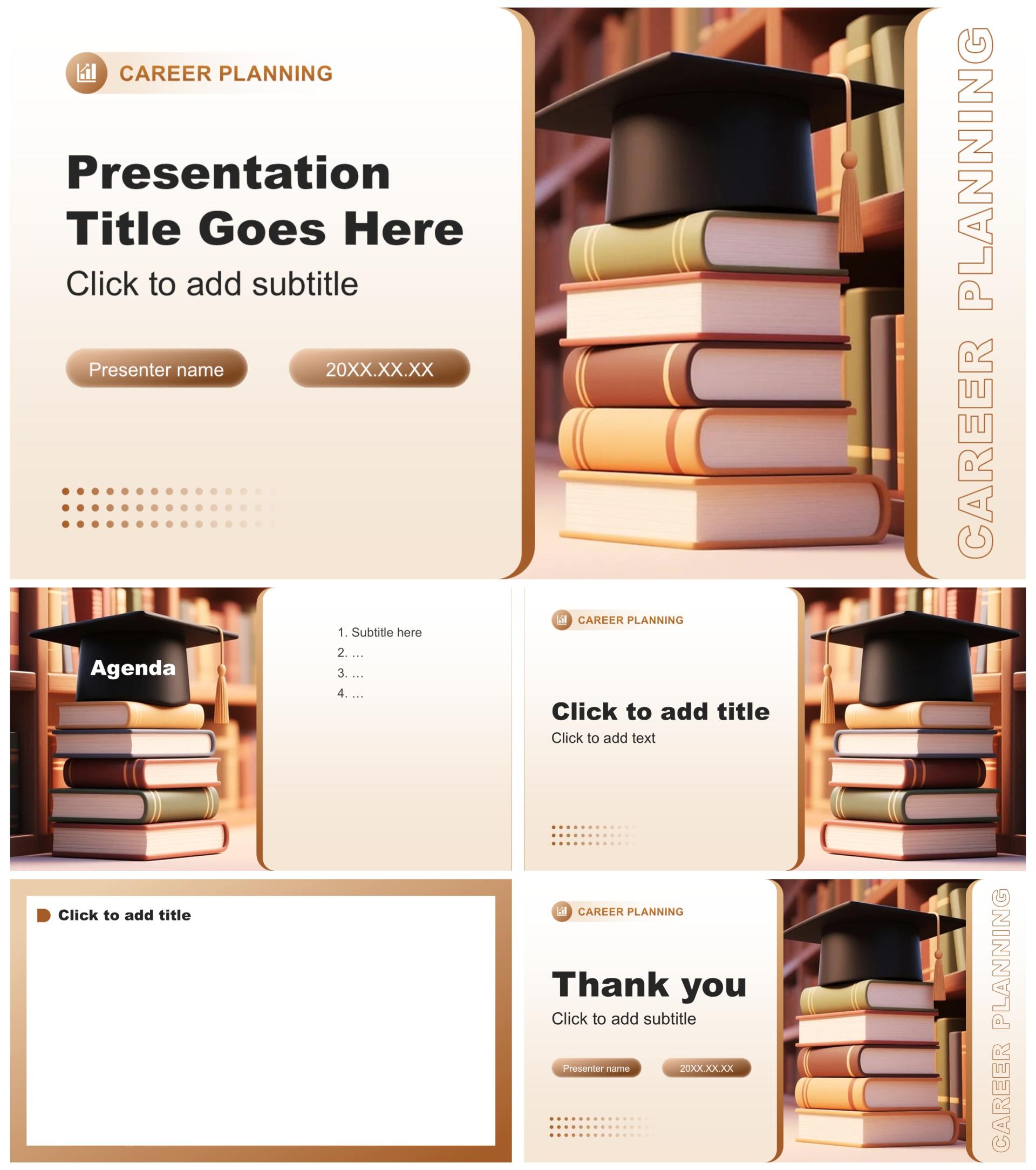 棕色简约风大学生职业生涯规划PPT主题模板