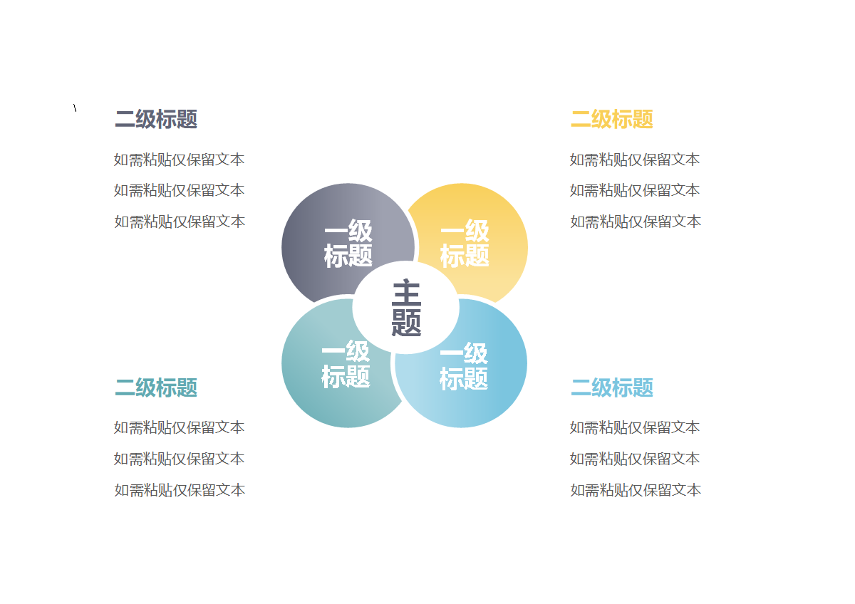 思维导图-通用横板思维导图word模板