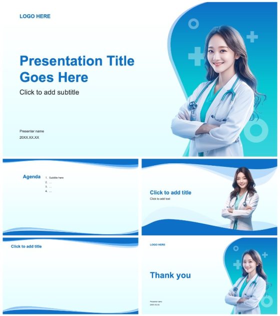 蓝色科技医疗与健康生活产品营销PPT主题