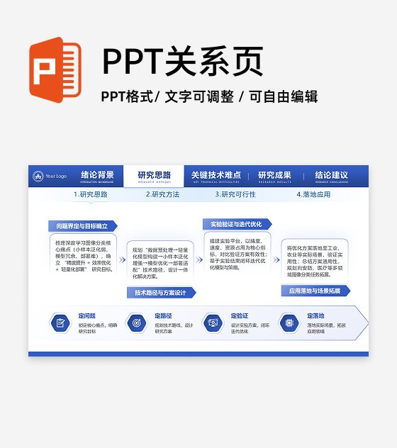 研究思路-学术风毕业答辩汇报PPT单页