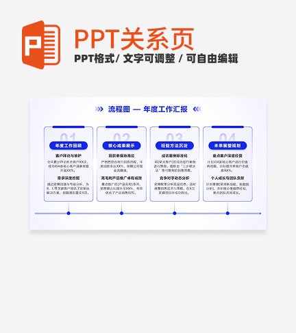 紫色简约几何年度工作汇报箭头流程PPT单页