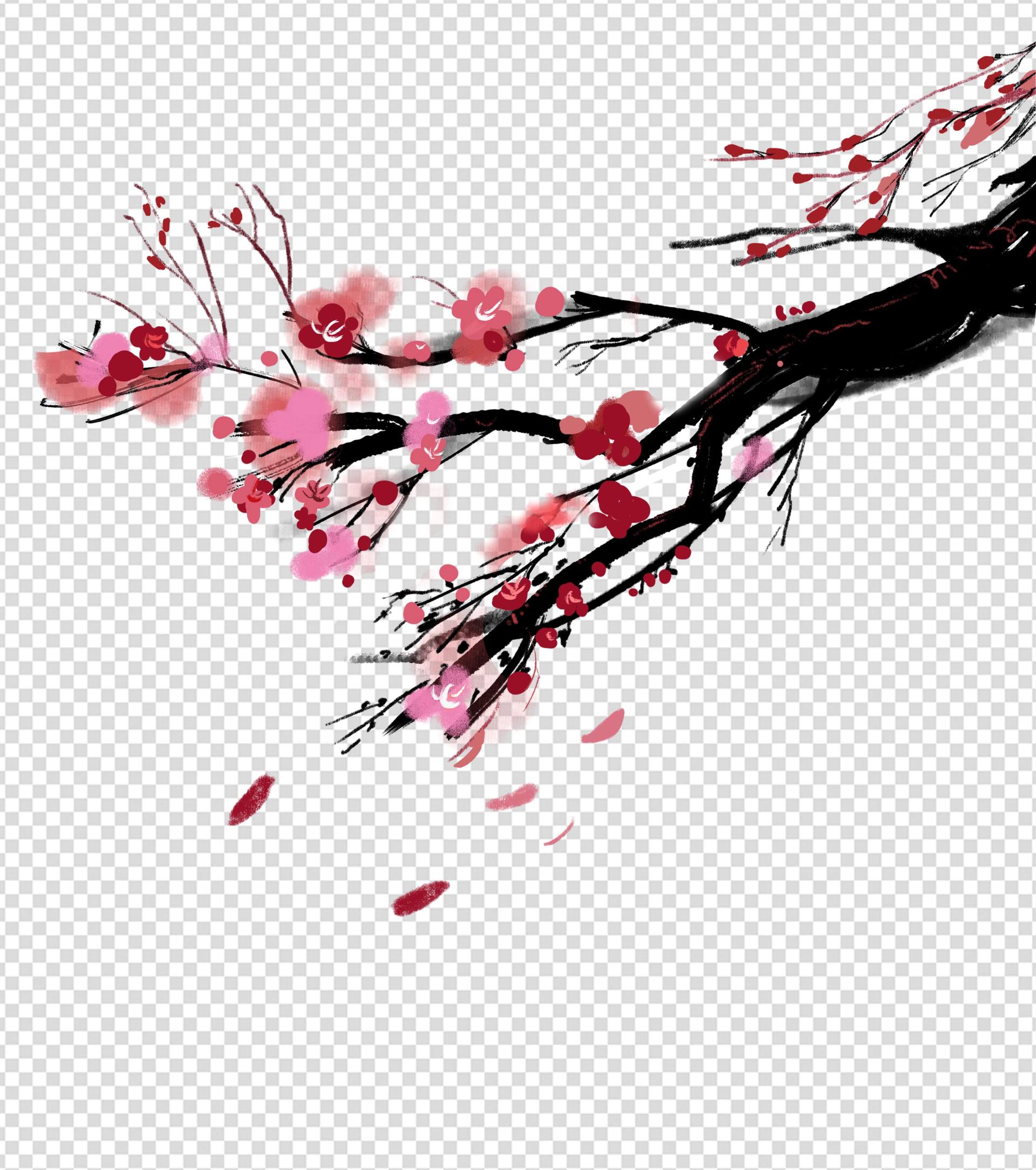 梅花枝头元素