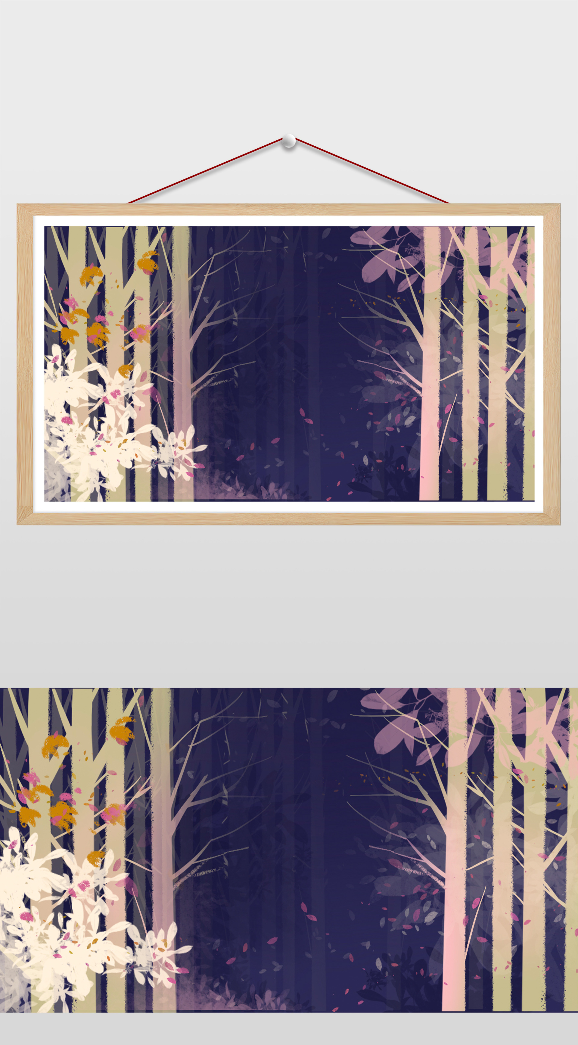 16比9_小清新ppt树枝花影背景