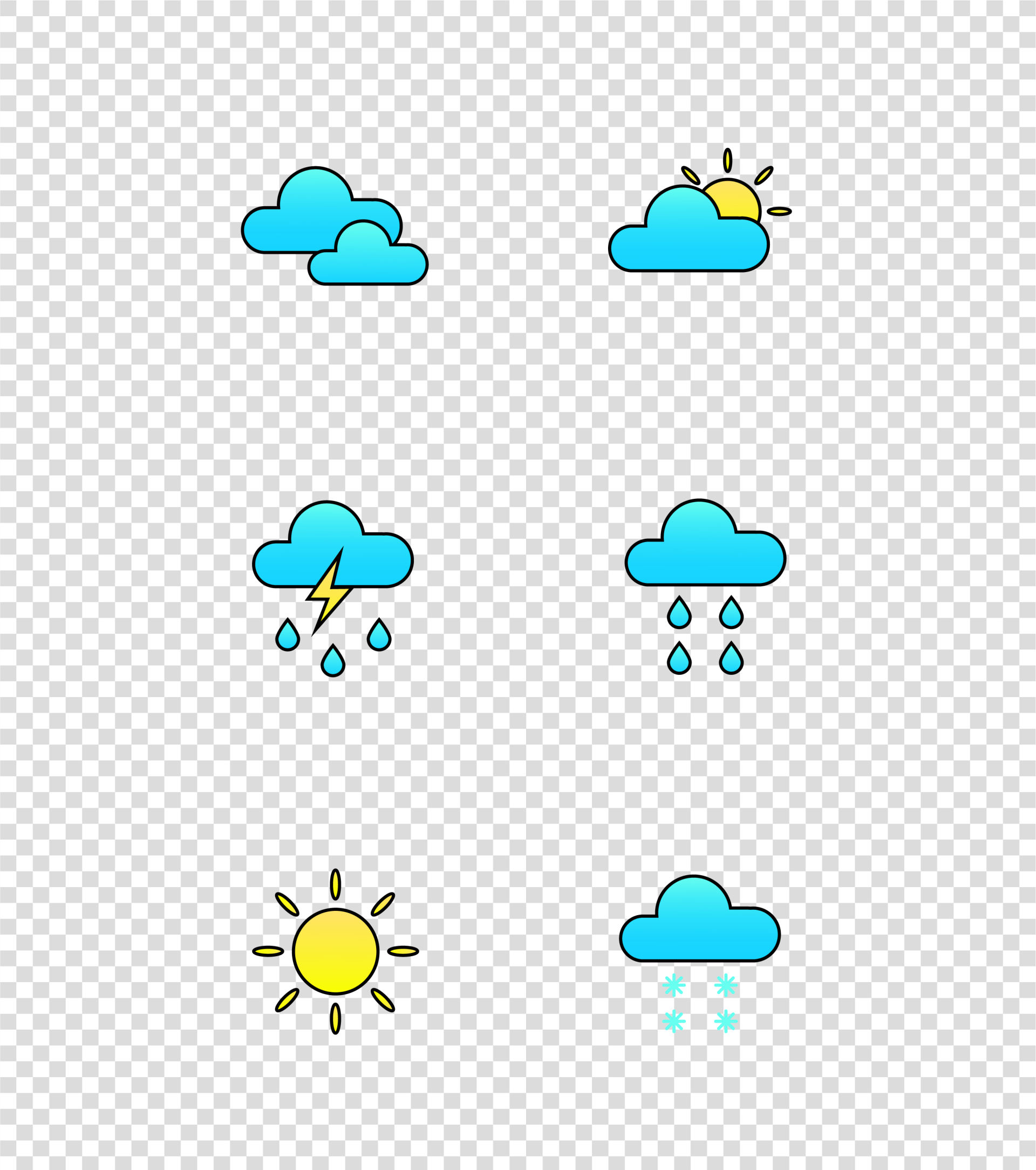 天气面性图标