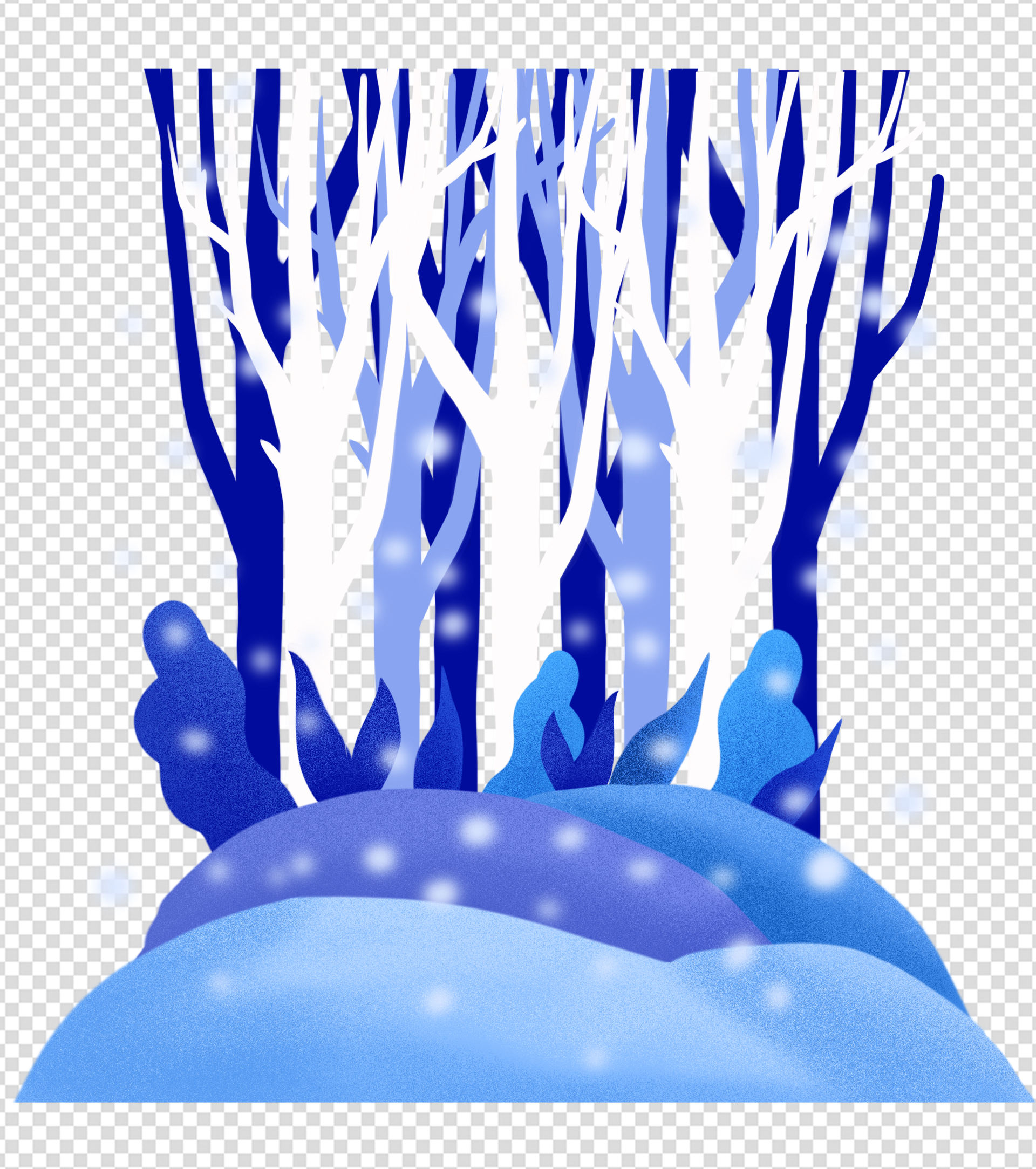 雪中森林元素