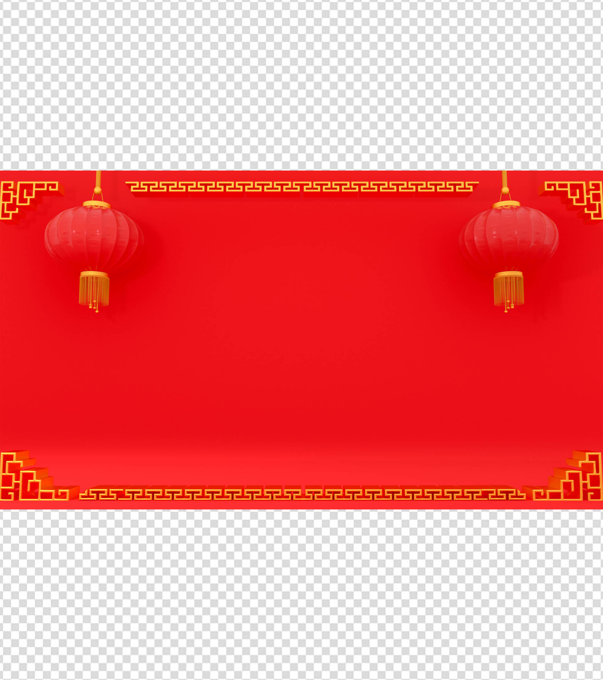 中国风红色灯笼C4DPPT背景