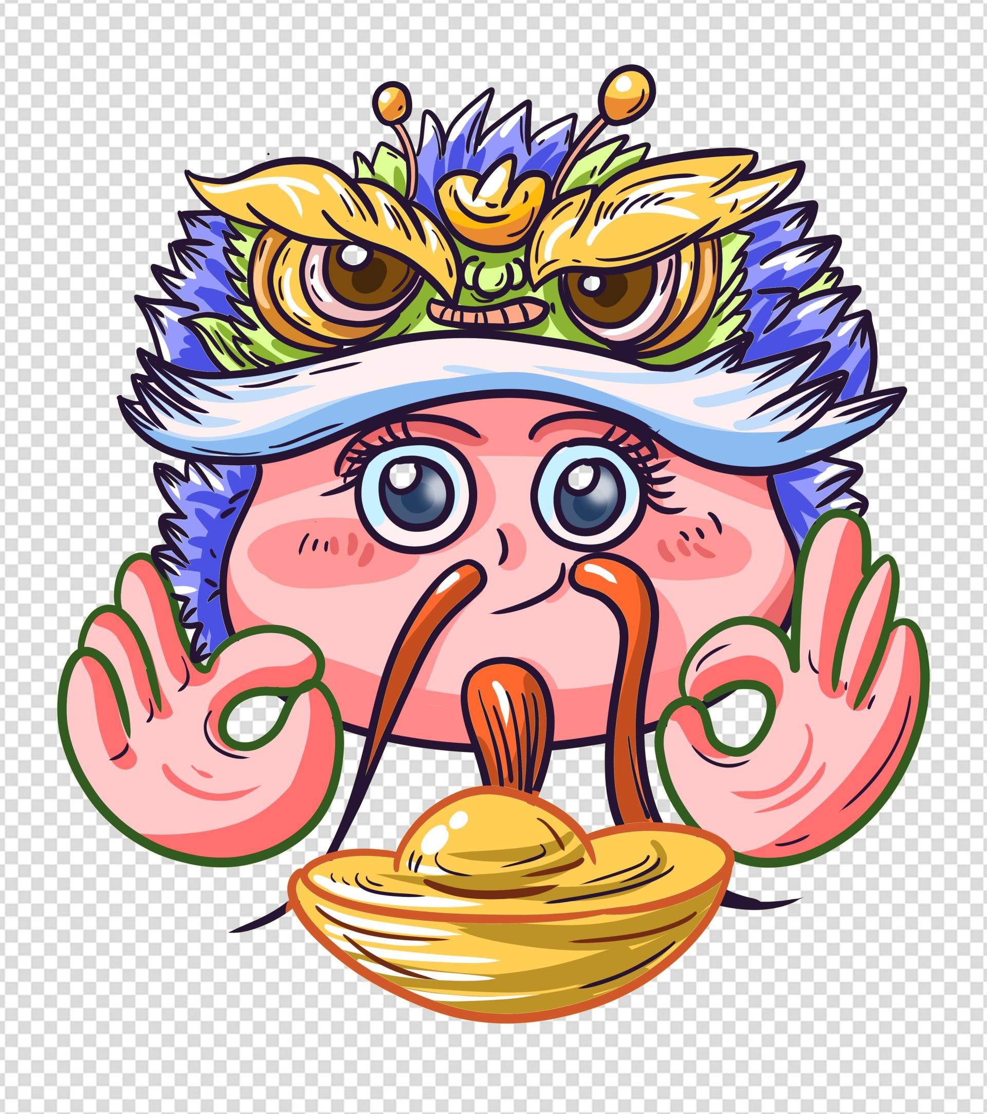 舞狮财神送元宝元素