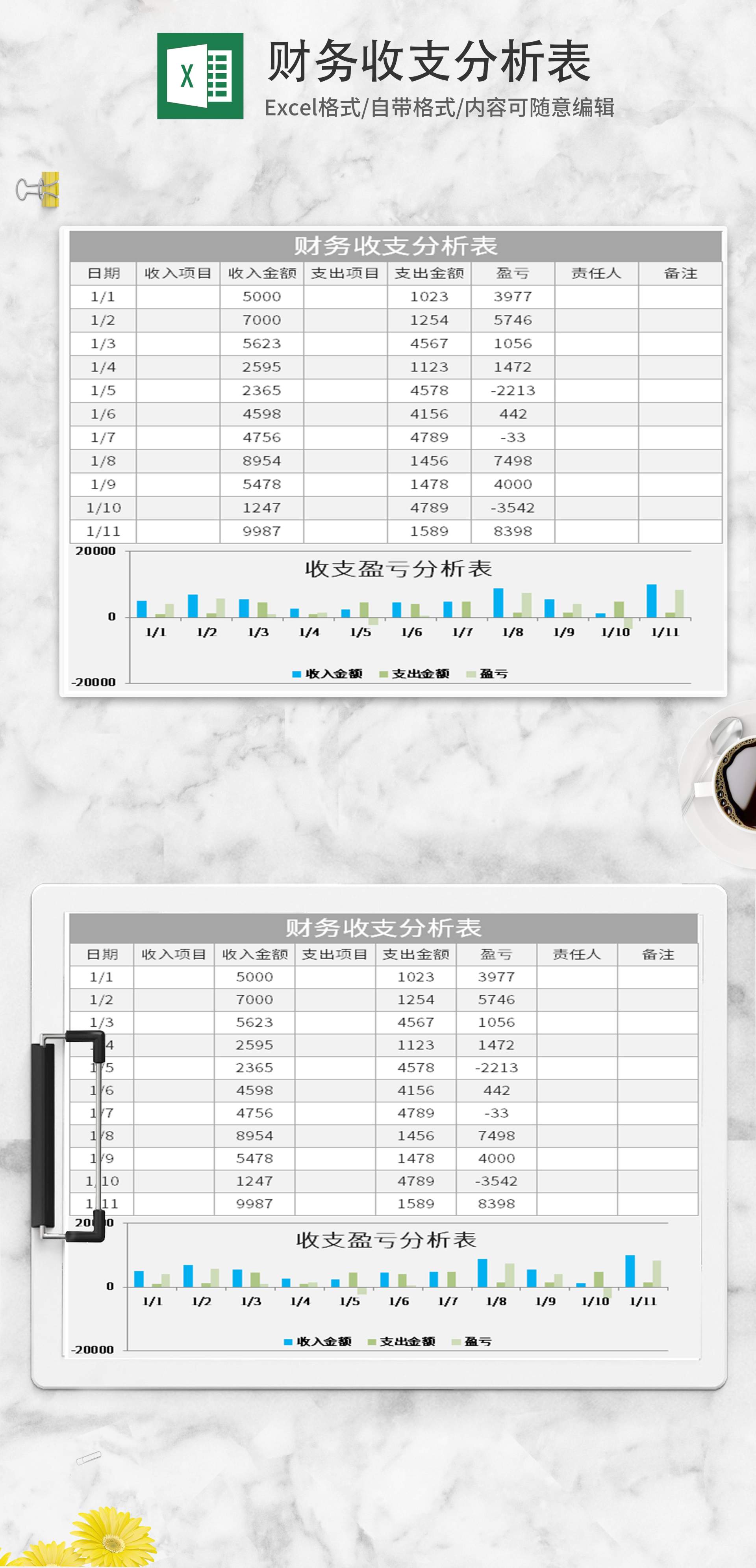 财务收支分析表Excel模板
