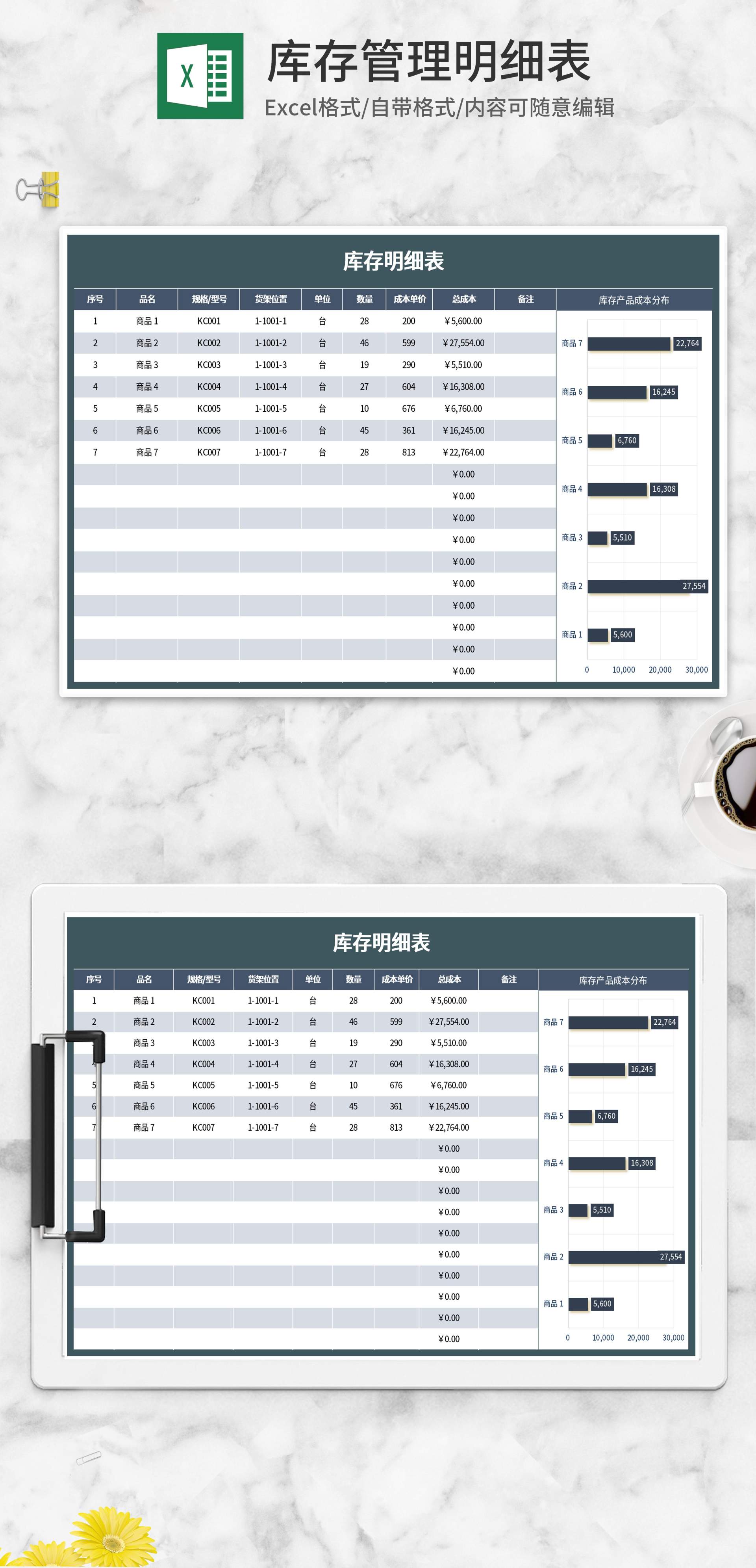 库存管理明细表Excel模板