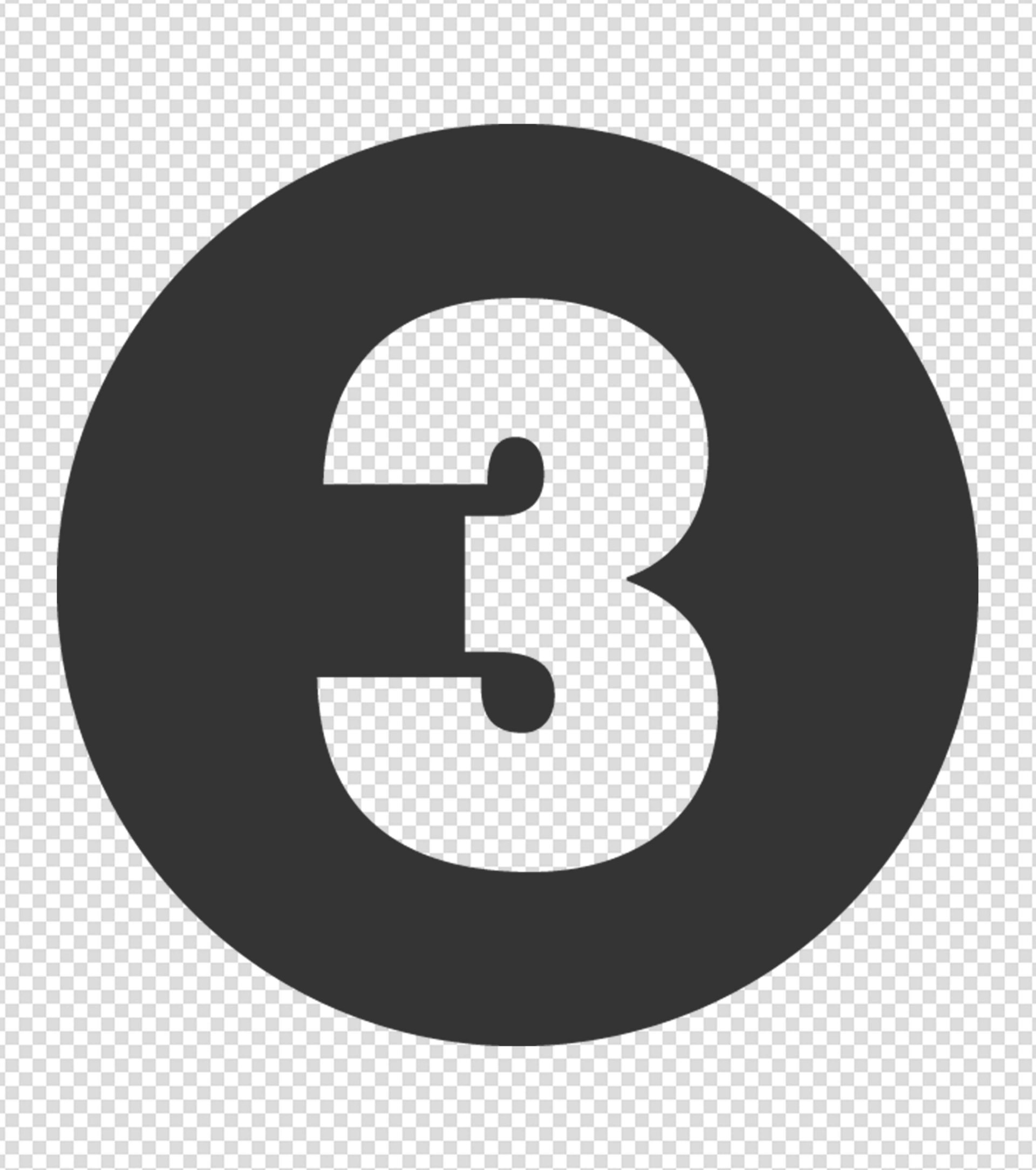 空心数字三 可牛办公