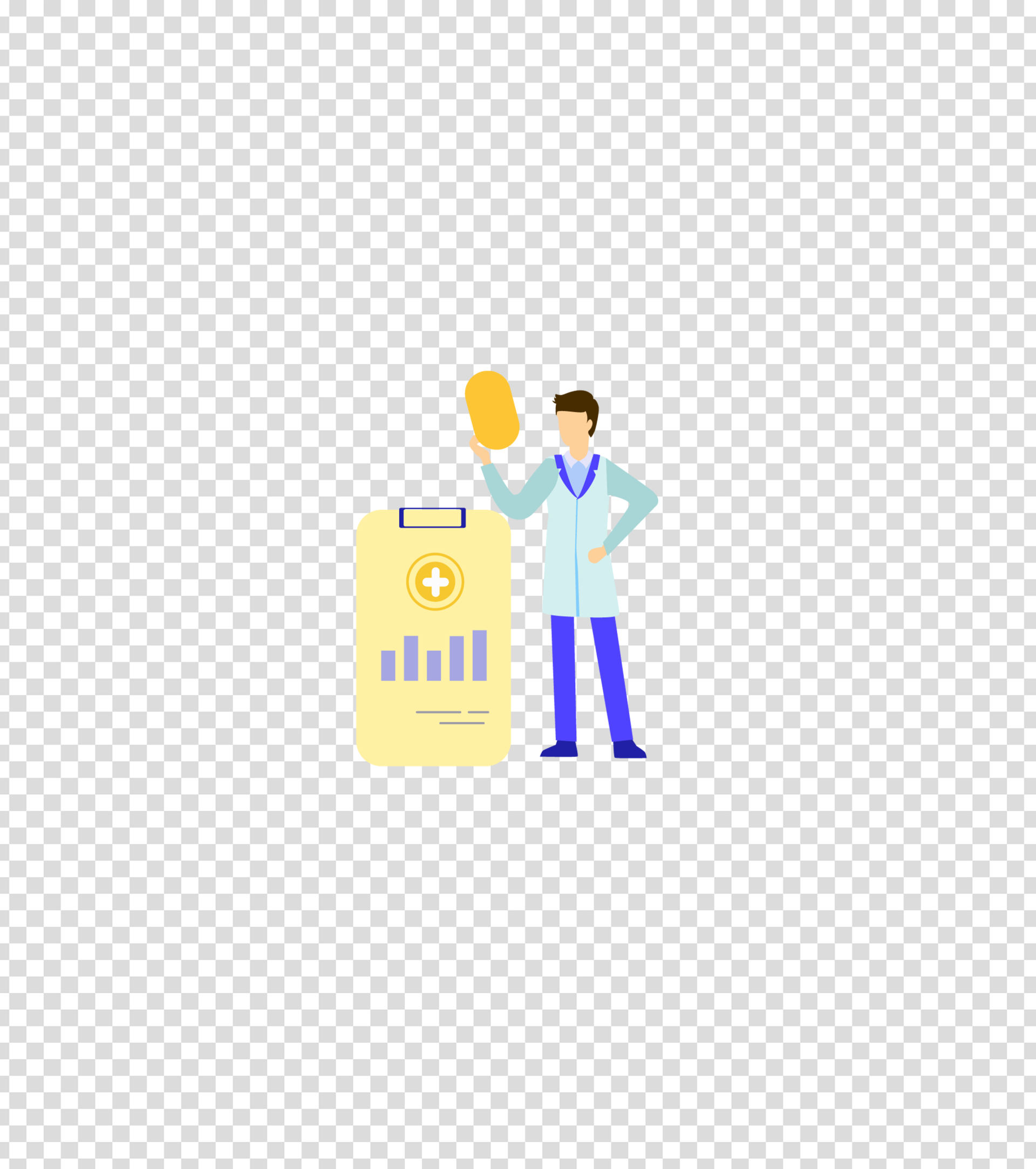 绿色医疗急救男护士插画