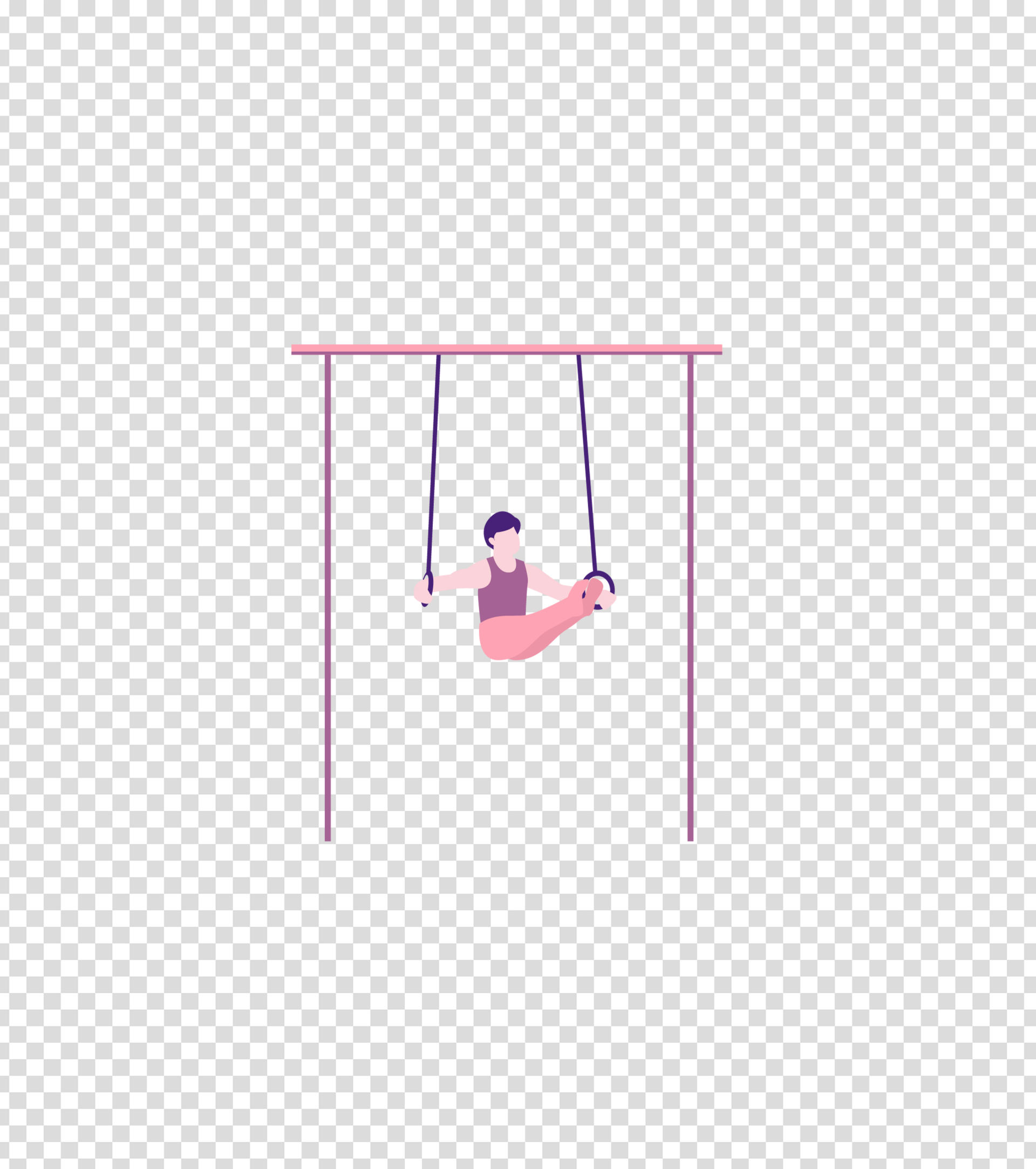 粉色体操运动员吊环插画