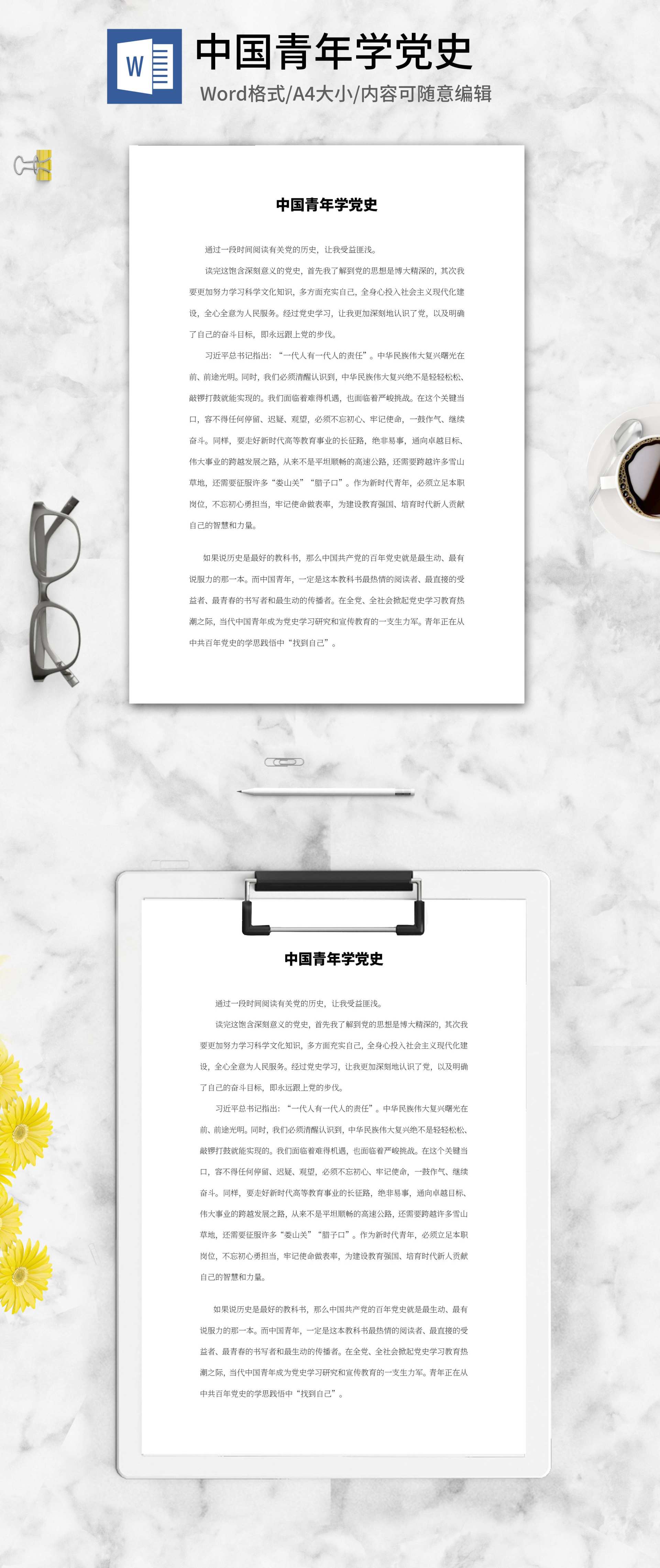 中国青年学党史活动心得word模板