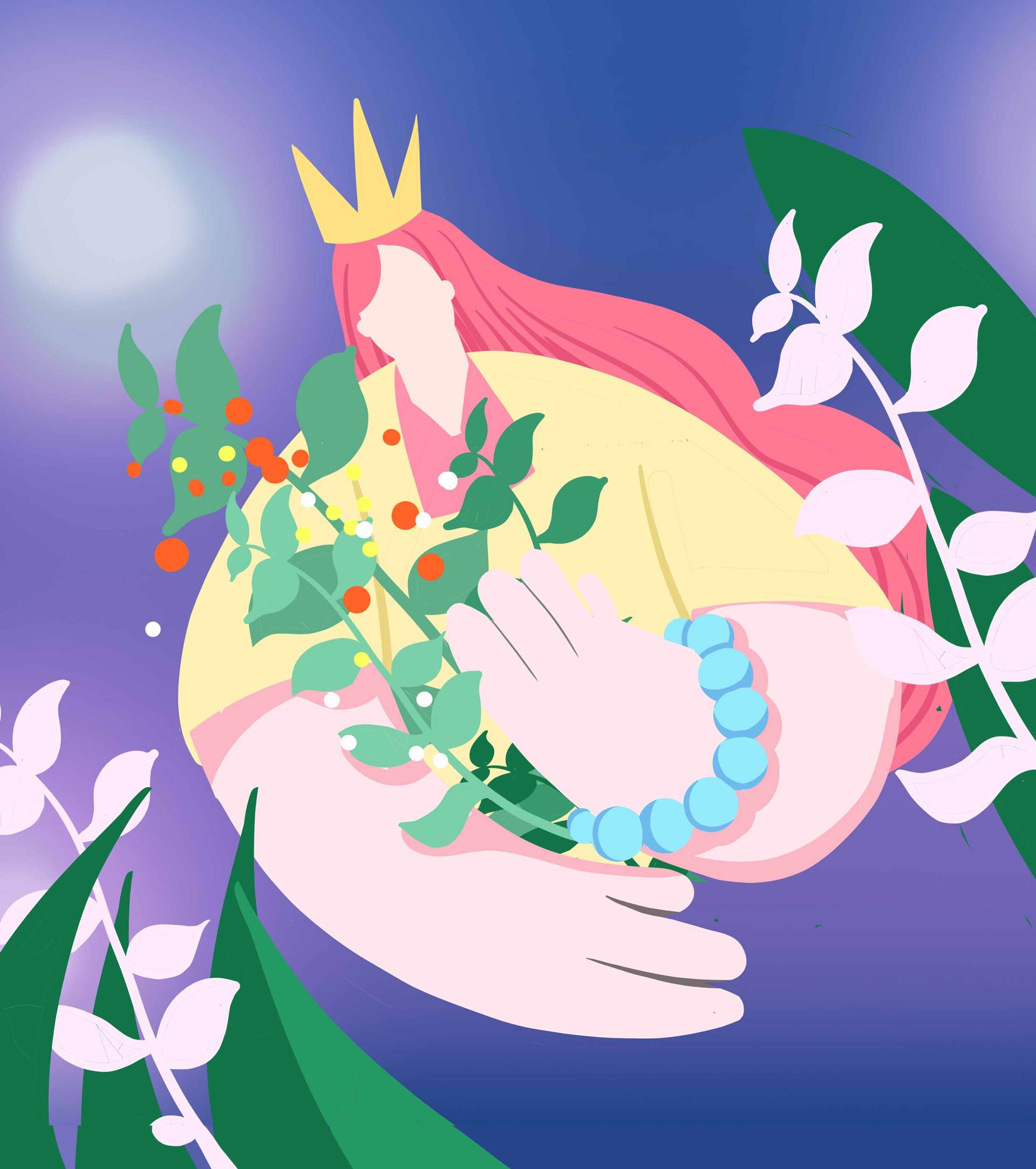 卡通女王节日手绘元素