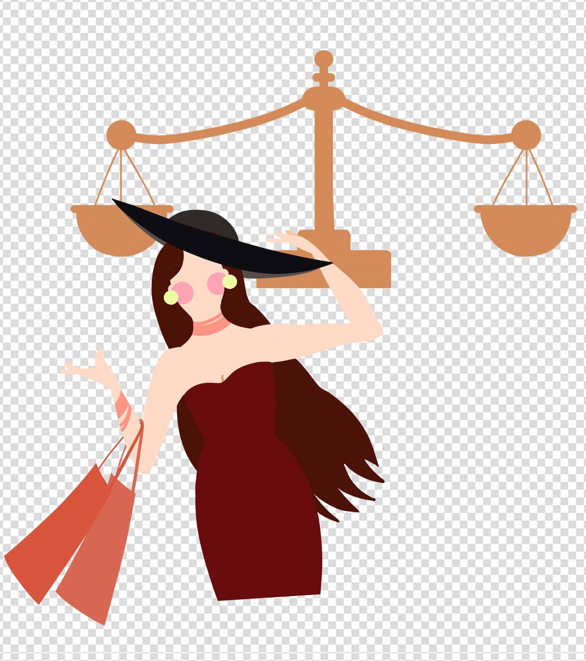 红色优雅女神购物