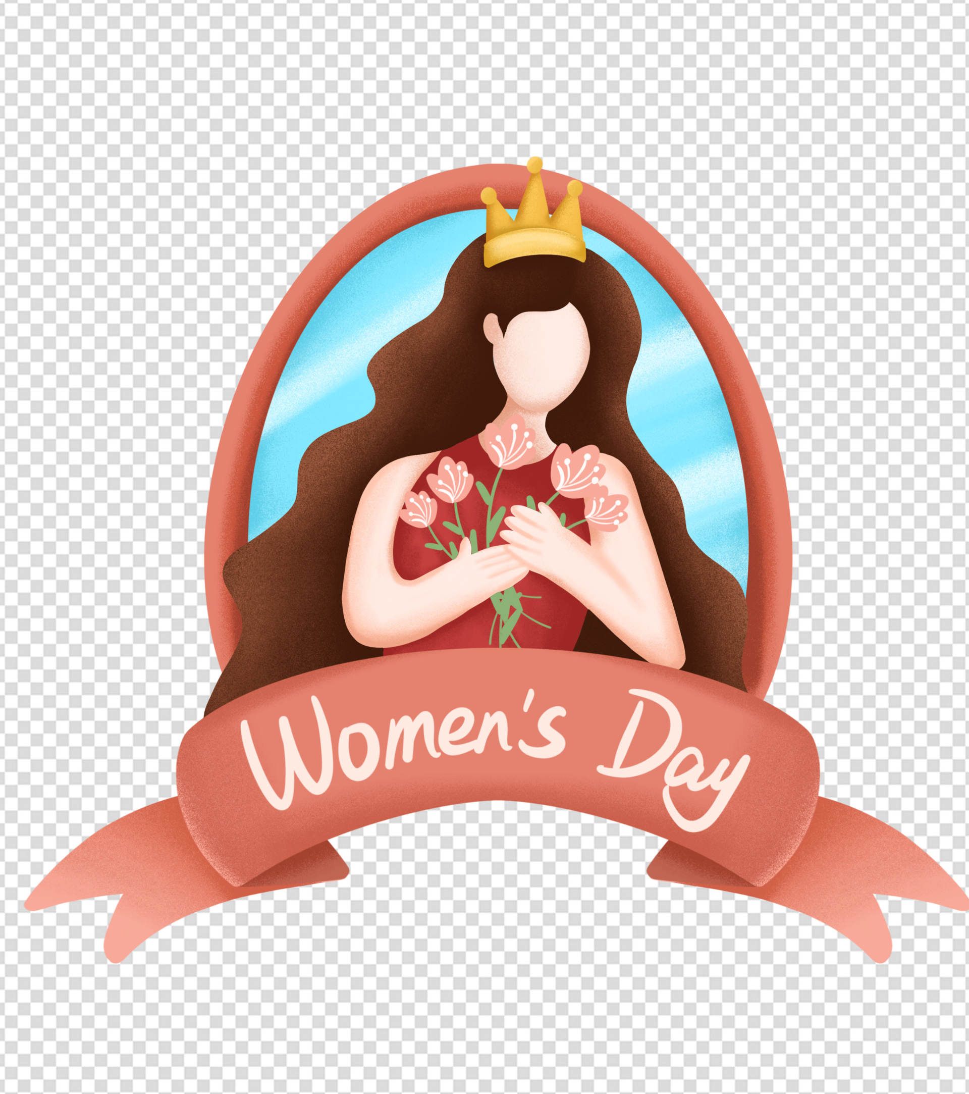 卡通女王女神节元素