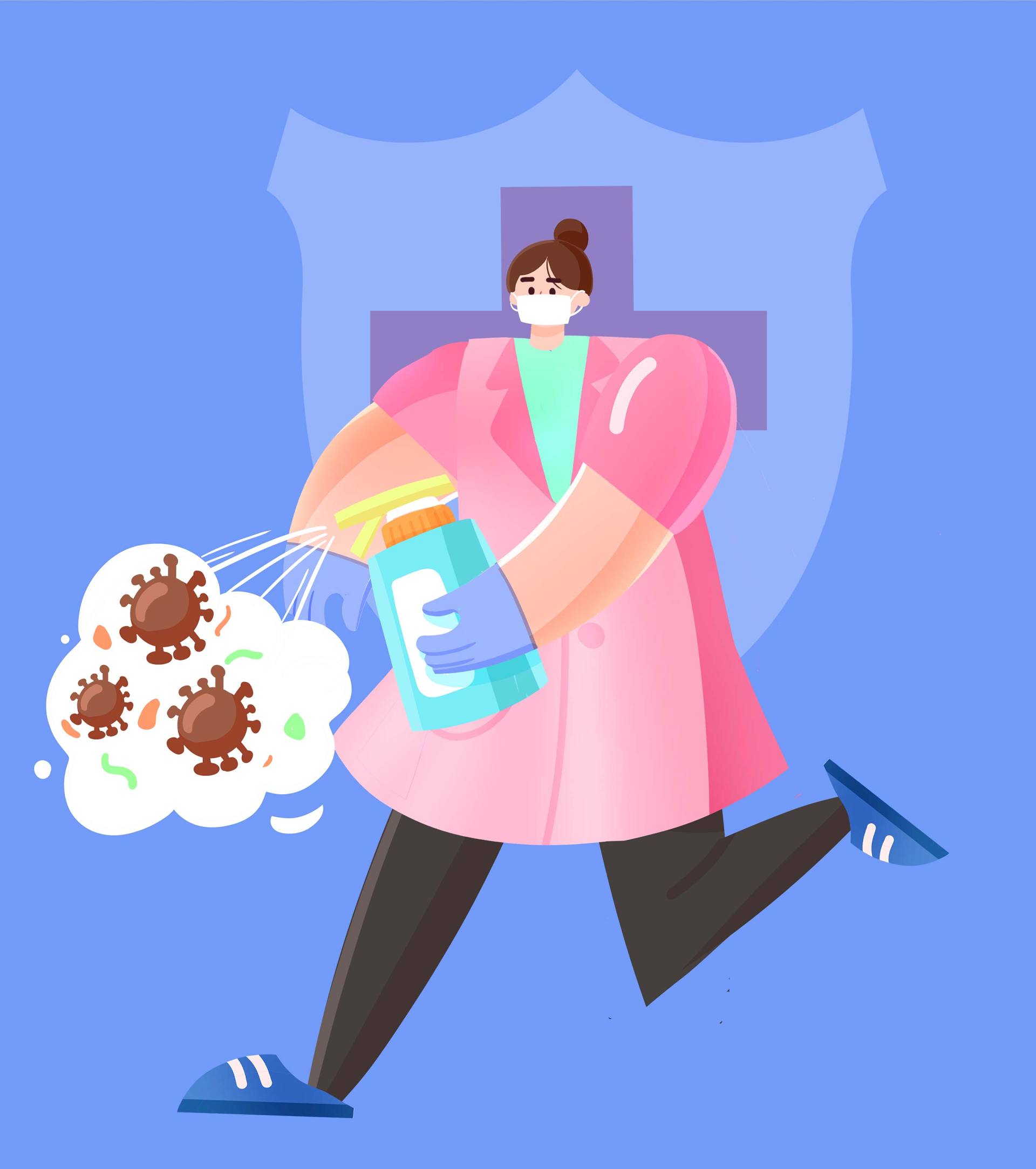 护士病毒卫生日元素