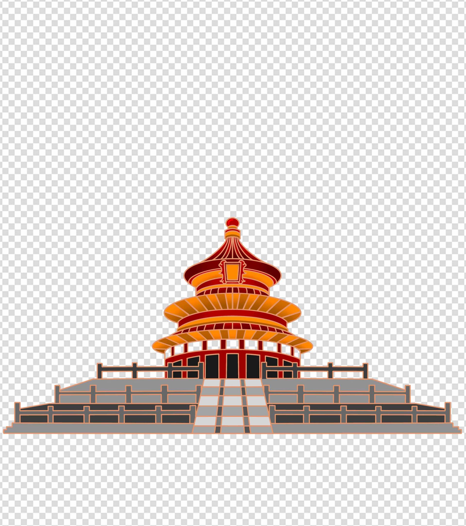 卡通天坛建党一百周年元素