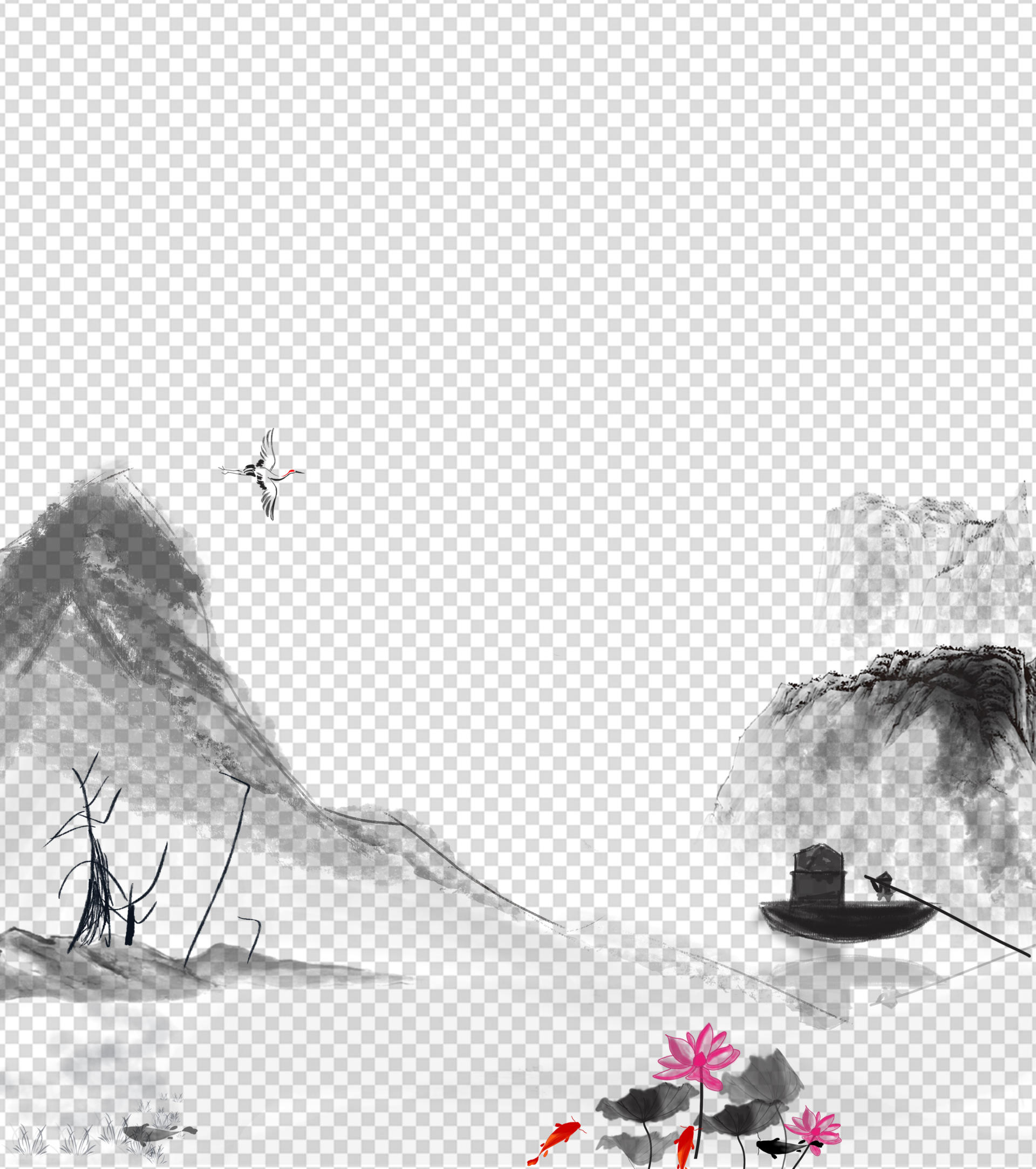 水墨风景元素