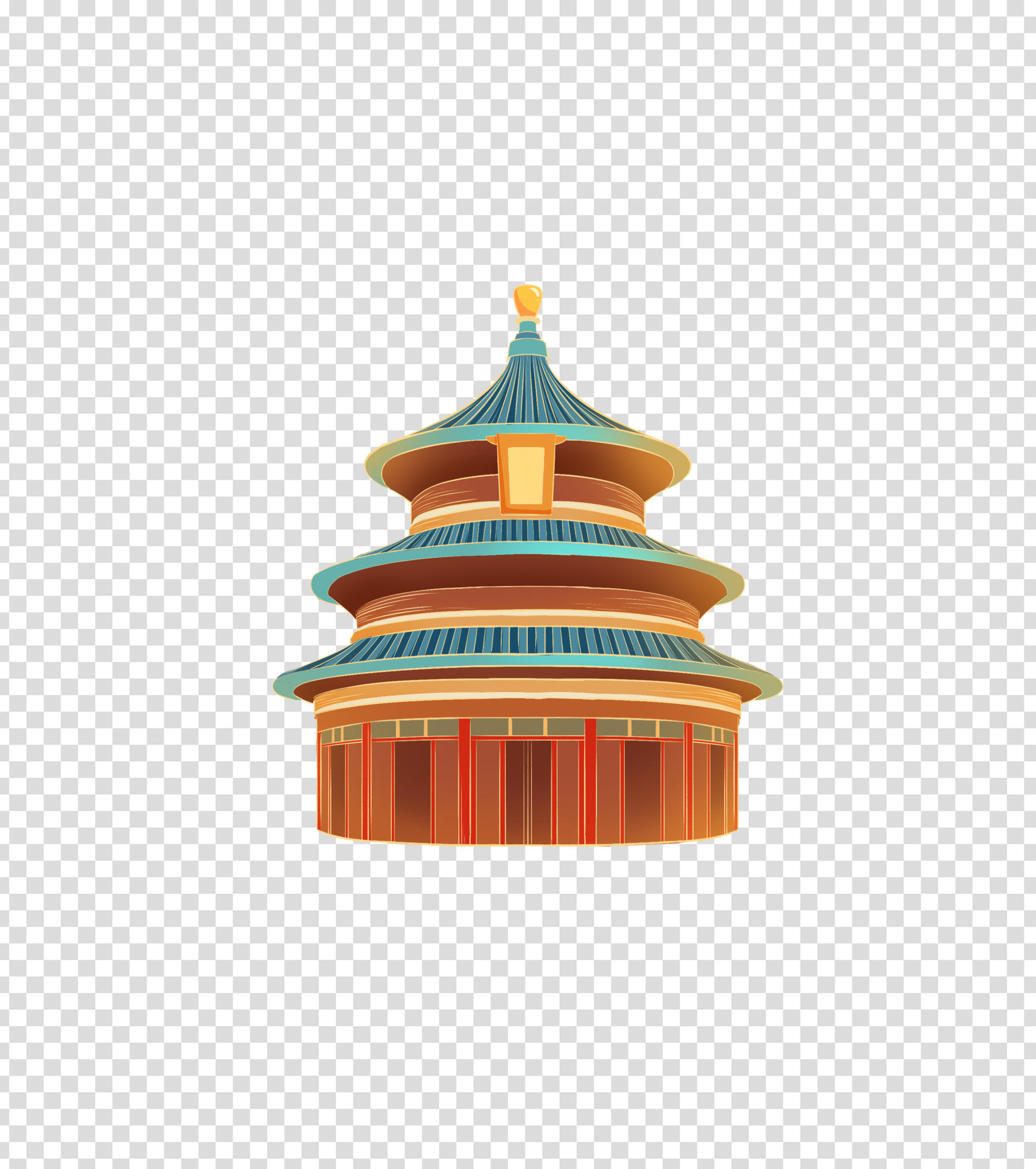 卡通天坛手绘元素
