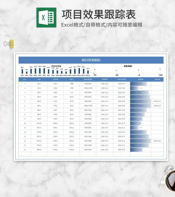 项目效果跟踪明细汇总表Excel模板